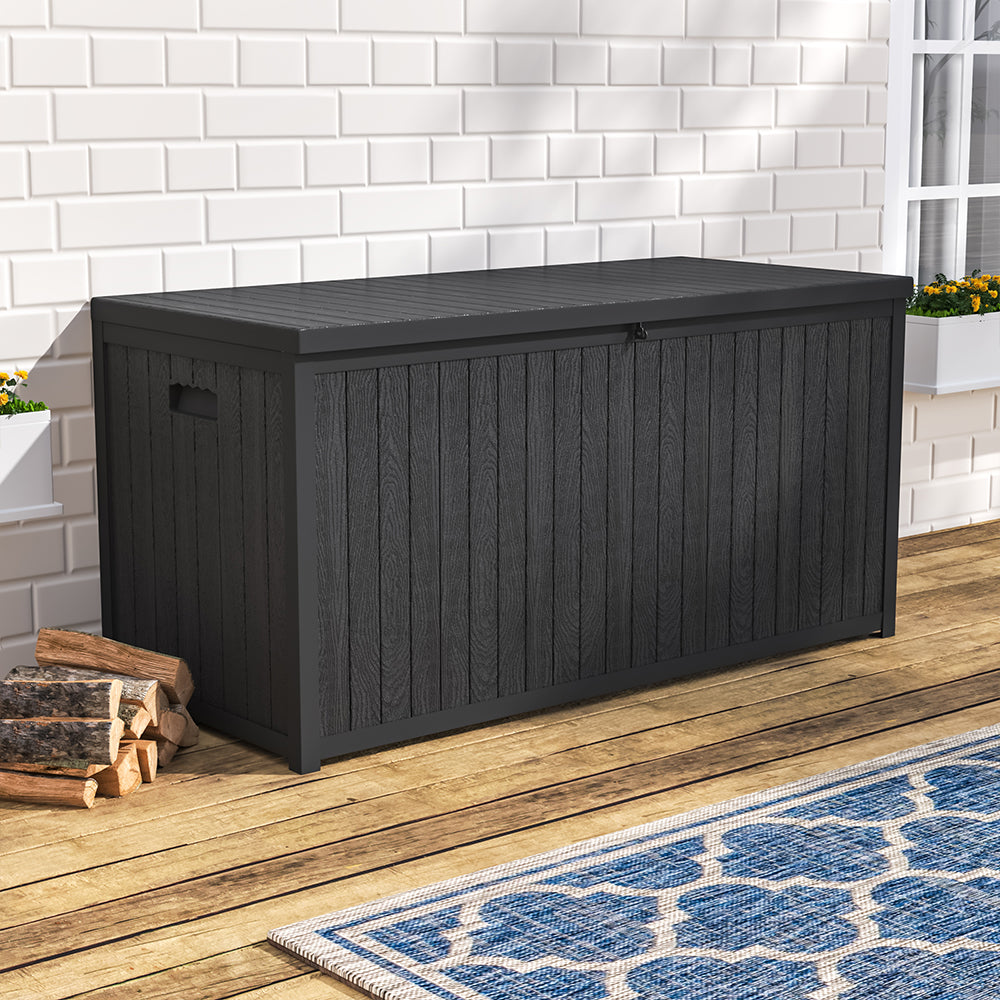 430L Black Lockable Waterproof Garden Storage Box