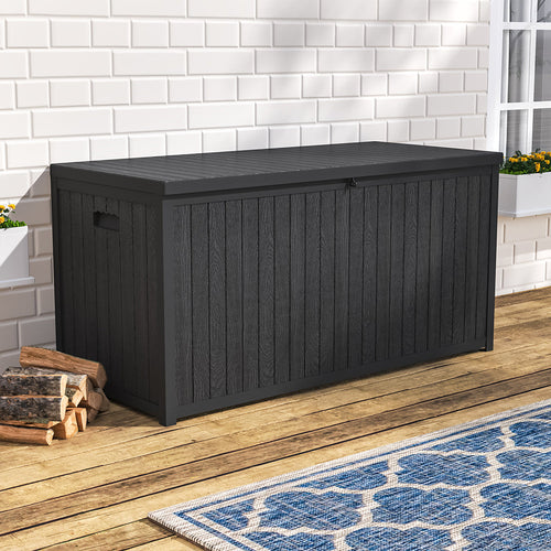 430L Black Lockable Waterproof Garden Storage Box
