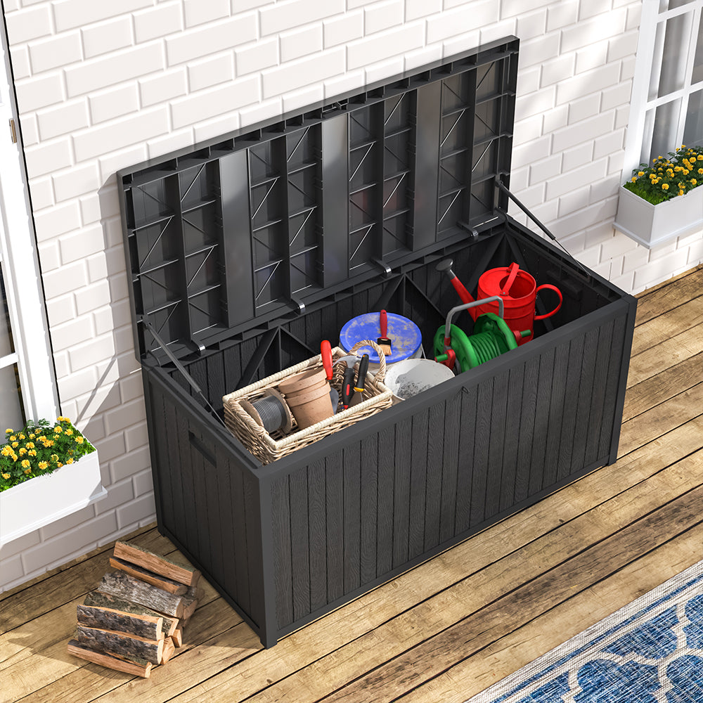 430L Black Lockable Waterproof Garden Storage Box