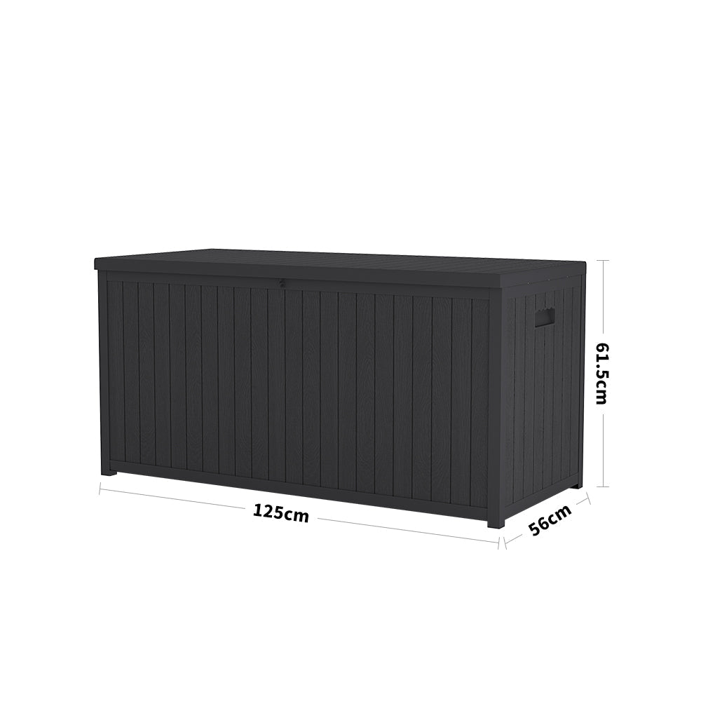 430L Black Lockable Waterproof Garden Storage Box