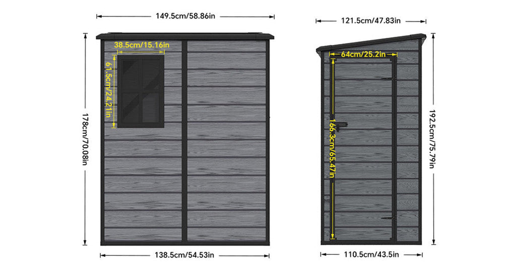 5 x 4FT Outdoor Plastic Storage Shed