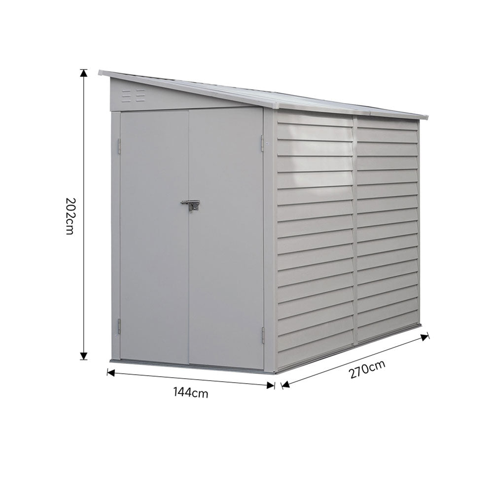 Wide Outdoor Lockable Steel Storage Shed