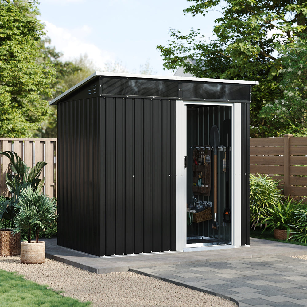 4x6FT Metal Pent Roof Garden Tool Shed
