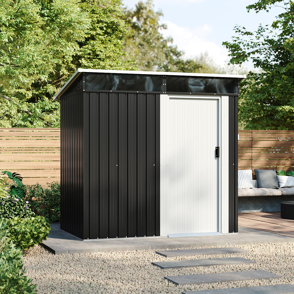 4x6FT Metal Pent Roof Garden Tool Shed
